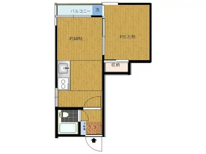 ホワイトヒル清水(1LDK/5階)の間取り写真