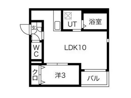 WARREN CHUO I(1LDK/3階)の間取り写真