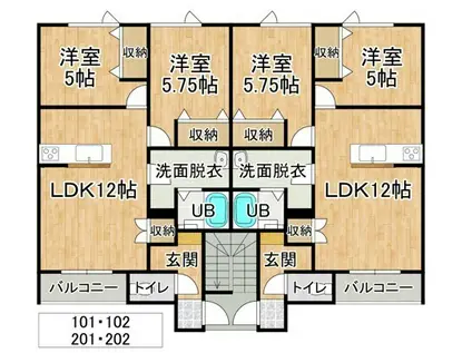 エトス白樺(2LDK/1階)の間取り写真
