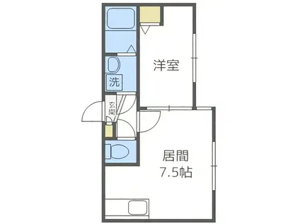 ヴィラ本郷通(1DK/2階)の間取り写真