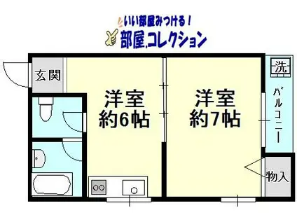 青葉ビル(1DK/3階)の間取り写真