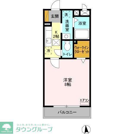 ルポゼ東中山(1K/1階)の間取り写真