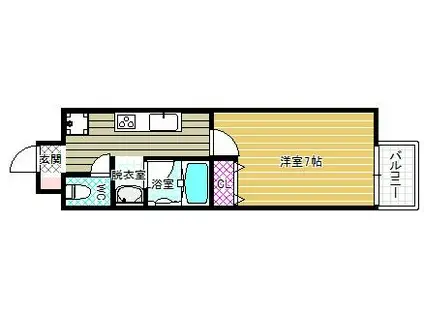 チェロ・マレ天美(1K/7階)の間取り写真