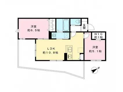 ラメール(2LDK/1階)の間取り写真