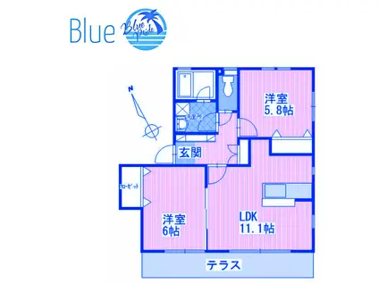 トミーフラット(2LDK/1階)の間取り写真