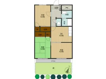 T-NET ヌーベルシャトー朝霞(3DK/1階)の間取り写真