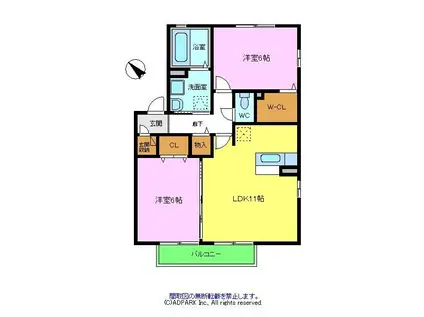 サニーコートM(2LDK/1階)の間取り写真