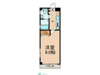 ビューパレス松戸東(1K/1階)の間取り写真