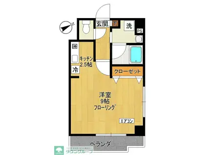 YTR WINDワイティーアールウィンド(1K/3階)の間取り写真