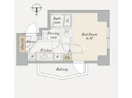 KDXレジデンス秋葉原II(1K/2階)の間取り写真