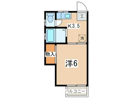 メゾン池田C(1K/1階)の間取り写真