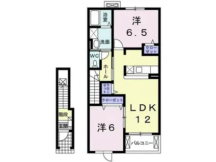 アルバス(2LDK/2階)の間取り写真