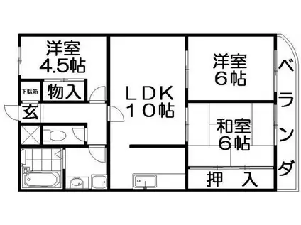 サニーコート山本(3LDK/2階)の間取り写真