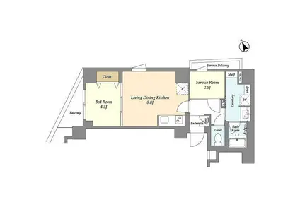 AIFLAT代々木上原(1SLDK/3階)の間取り写真