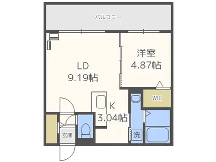 HGS サウス11(1LDK/2階)の間取り写真