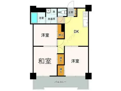 KTD東福生(3DK/5階)の間取り写真