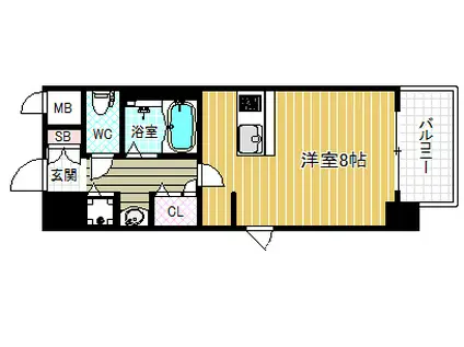 アクアプレイス天満クラシック(ワンルーム/5階)の間取り写真