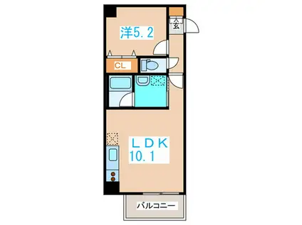 ゾネ医大キャンパス前(1LDK/9階)の間取り写真