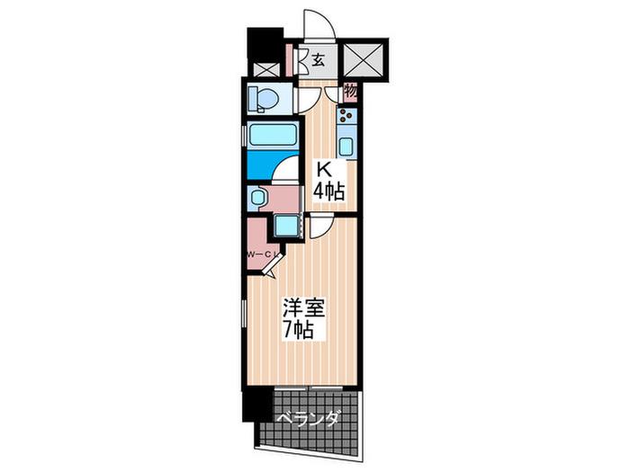 ステイサム舟入中町(1K/3階)の間取り写真