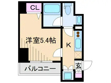 グランヴァン元住吉(1K/2階)の間取り写真
