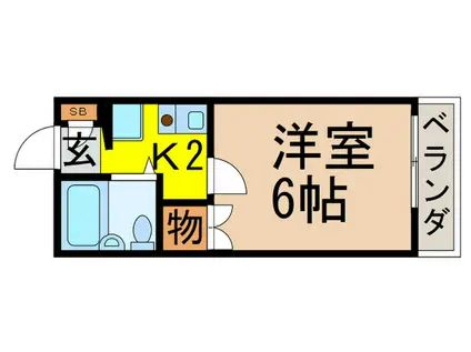 メゾンアンソレイエ(1K/1階)の間取り写真