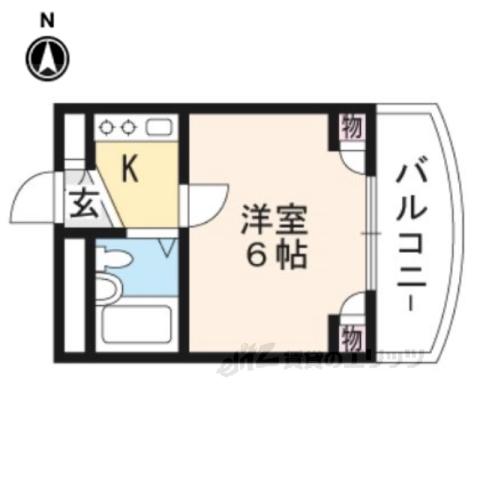 ルネサンス(1K/1階)の間取り写真