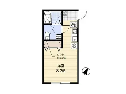 フォーリア加賀(ワンルーム/1階)の間取り写真