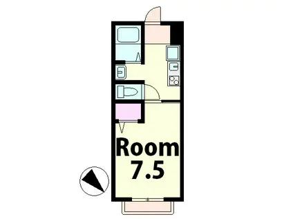 リオグラン(1K/1階)の間取り写真