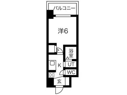 エステムコート名古屋ステーションクロス(1K/2階)の間取り写真