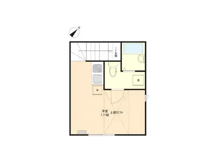 ラビアン板橋A棟(ワンルーム/2階)の間取り写真