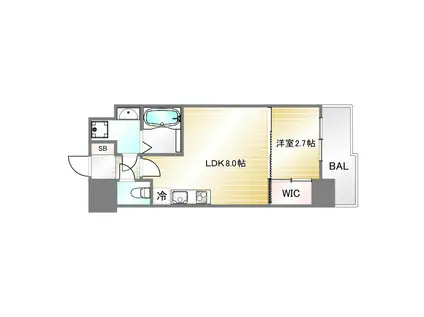 セレニテ神戸西エクラ(1LDK/14階)の間取り写真