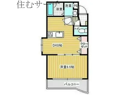 近鉄湯の山線 菰野駅 徒歩13分 2階建 築23年(1DK/2階)の間取り写真