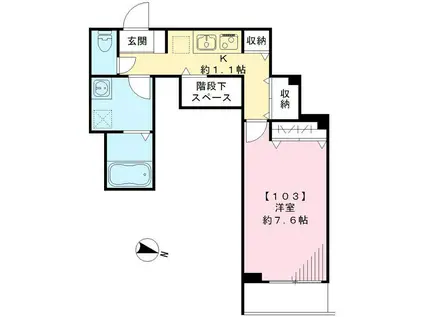 ジュネス明大前(1K/1階)の間取り写真