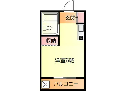 清水マンション(ワンルーム/3階)の間取り写真