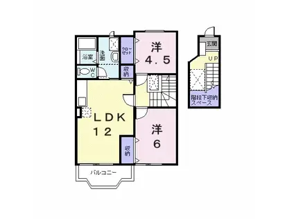 リバーサイドコート(2LDK/2階)の間取り写真