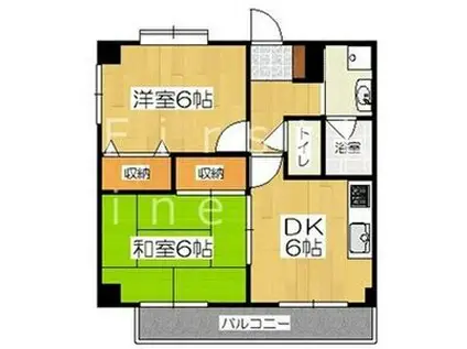 レナジア西京極(2DK/2階)の間取り写真