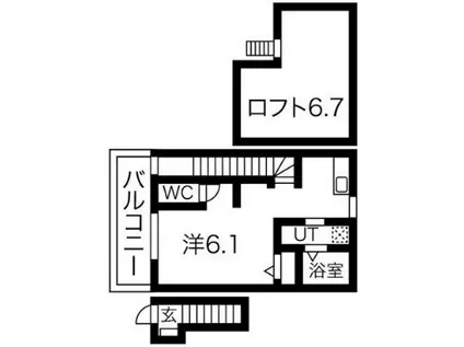 あんしん稲葉荘(ワンルーム/2階)の間取り写真