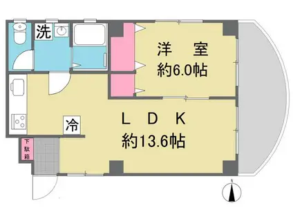 レ・ジュール川口本町(1LDK/3階)の間取り写真