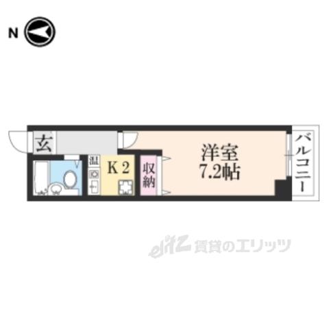 T・Oコーポ石山B棟(1K/3階)の間取り写真