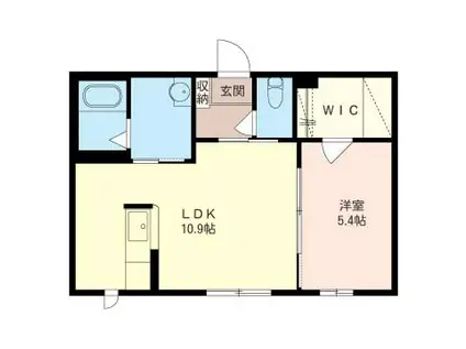 コスモスA(1LDK/2階)の間取り写真