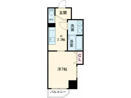 アミティ佐世保田原町(1K/4階)の間取り写真