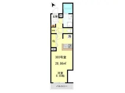 FORM相模原(1K/3階)の間取り写真