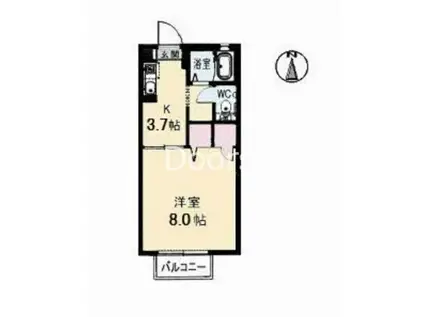 シャーメゾンスイート(1K/2階)の間取り写真