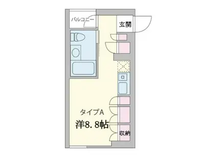 フォレシティ尾山台(ワンルーム/2階)の間取り写真