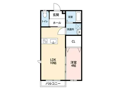 BLUEBELL(1LDK/1階)の間取り写真