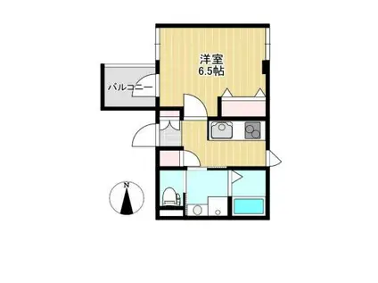 アミティエコート(1K/2階)の間取り写真