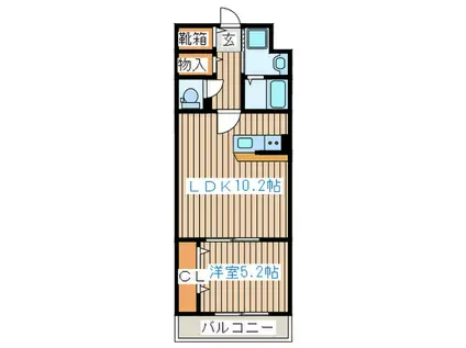 ホープフル日泉(1LDK/4階)の間取り写真