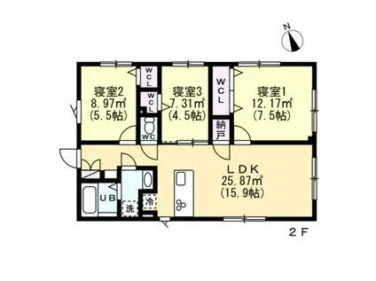 エフティヒア西品川(3LDK/2階)の間取り写真