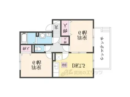 クレール山之上(2DK/1階)の間取り写真