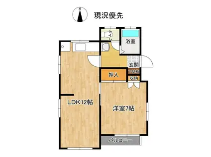 HILLS313(1LDK/2階)の間取り写真